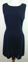 Rampage Juniors Dress Size 9 Black Pinstripe Sleeveless Lace Inset Career LBD - £15.70 GBP