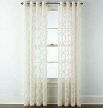 (1) JCPENNEY JCP HOME - Zuri - IVORY Sheer Grommet Curtain Panel 50 x 84... - £40.50 GBP