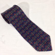 Bill Blass  Men&#39;s Necktie Blue/Red Geometric 59 x 3.75 Used - £4.73 GBP