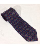 Bill Blass  Men&#39;s Necktie Blue/Red Geometric 59 x 3.75 Used - £4.75 GBP