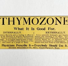 Thayer&#39;s Thymozone Medicine 1894 Advertisement Victorian Medical 1 ADBN1L - £10.15 GBP