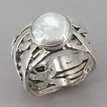 Retired Silpada Sterling Silver Coin Pearl MERMAID RING R1542 Size 10.25 - $49.99