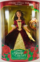VTG 1997 Disney Beauty and the Beast Enchanted Christmas Belle Barbie Doll NEW - £18.10 GBP
