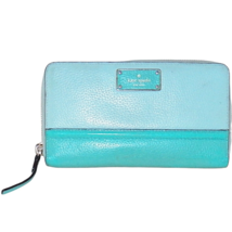 Kate Spade Oliver Street Megan Grace Blue Leather Zip Around Wallet  WLRU 2492 - £71.93 GBP