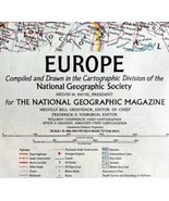 Map Of Europe 1969 National Geographic Folding One Sided Vintage Poster ... - $49.99
