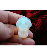 (HH-101-B) HUMAN SKULL WHITE gemstone skulls albino NOGGIN HEAD MAN stone - $31.37 CAD