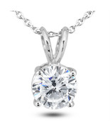 1 CT Diamond Solitaire Pendant Natural Round Shape White Treated 14K Whi... - £1,702.79 GBP