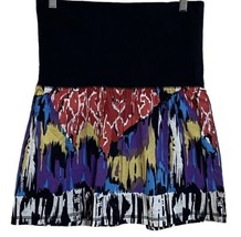 Buffalo David Bitton Ikat Tribal Linen Blend Skirt Stretch Waist Size Small - £19.97 GBP