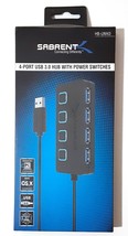 Sabrent HB-UM43 4 Port USB 3.0 Hub with Power Switches - Black - £10.38 GBP