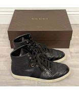 Gucci Black Coda Croc Leather Mens Sneakers Diamante Print Gucci Sz 8G U... - $15,076.70 MXN