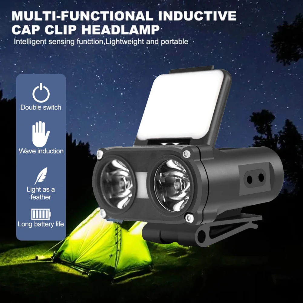 1200mAh Induction LED Light 700LM TYPE-C Rechargeable Head Torch Waterproof LED - £18.32 GBP+