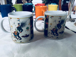 Lot of 2 Hallmark norman rockwell mugs cups mint - $25.00