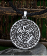 CELTIC FLYING DRAGON EMBLEM NECKLACE WITH 24&quot; CORD NECKLACE JL677 dragon... - $16.76 CAD