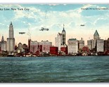 Skyline View w Aircraft New York City NY NYC DB Postcard O15 - £3.07 GBP