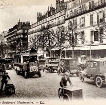 Paris France Montnarte Boulevard 1910s Cars Downtown Postcard PCBG12A - £19.74 GBP