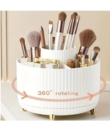 360° Rotating Makeup Organizer - 1pc Plastic Cosmetic Storage with 5 Com... - $12.00