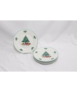 Gibson Christmas Tree Holly Salad Plates 8&quot; Set of 4 Xmas - $395.98 MXN