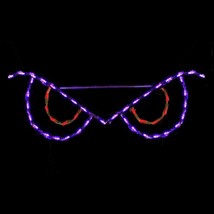 NEW Happy Halloween Spooky Eyes Red Outdoor LED Lighted Decoration Wireframe - £95.25 GBP