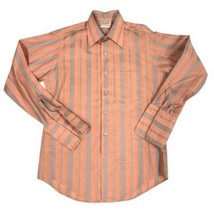 VTG 70s Hampshire House Van Heusen MensShirt orange Gray Striped M/L Hug... - $57.92