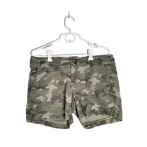 Eddie Bauer Shorts Women&#39;s Size 12 Green Camouflage Chino Mid Rise Cotto... - $16.83
