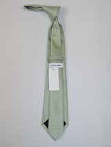 Men's Calvin Klein Tie Classic Woven Silky Feel #Calvin-2 Sage Green image 3