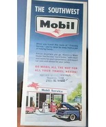 Southwest United States Mobil Oil Gas 1962 road map Texas Oklahoma NM Lo... - $4.95