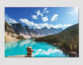 Moraine Lake in Banff National Park, Canada Canvas Art Lake in Forest Print Moun - £39.28 GBP