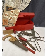 Vtg Jr Ace New York Toy Co Wood Working Tools And Plastic Box Japan - £27.26 GBP