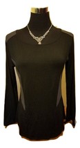 Kenneth Cole Women&#39;s Fitted Top - Black &amp; Gray Colorblock - M - £47.37 GBP