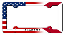 Alabama|American Flag Novelty Metal License Plate Frame LPF-440 - £14.81 GBP