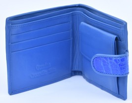 Lovely Royal Blue Made By Hand Horn Back Genuine Crocodile Leather Men Wallet - $179.99