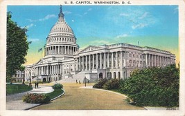 Washington DC U S Capitol Street View, Vintage Linen Postcard DB Posted 1936 D5 - £3.10 GBP