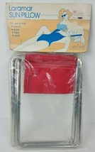 Vintage NIP Laramar Sun Pillow Neck Rest Folding Aluminum Red Beach Pool etc USA - £15.82 GBP