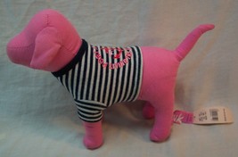 Victoria&#39;s Secret PINK PUPPY DOG IN STRIPED SHIRT 8&quot; Plush STUFFED ANIMA... - $14.85