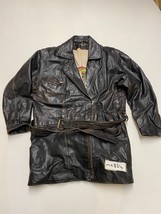 RED BARON Vintage Leather Motorcycle Jacket Black Armpit/armpit 21&quot; (mc854) - £62.57 GBP