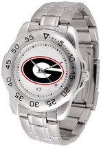 Georgia Bulldogs Licensed Mens Sport Steel Band Watch - £59.81 GBP