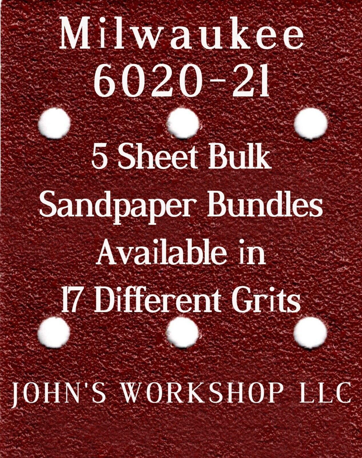 Milwaukee 6020-21 - 1/4 Sheet - 17 Grits - No-Slip - 5 Sandpaper Bulk Bundles - $4.99