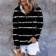 Sweatshirts For Women 2022 Casual Print Long Sleeve Hoodie Pullover Button Hoodi - £52.96 GBP