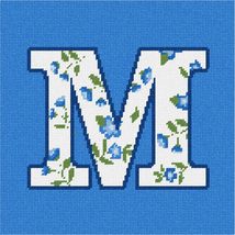 Pepita Needlepoint kit: Letter M Vintage Wedgewood Floral, 10&quot; x 10&quot; - £61.01 GBP+