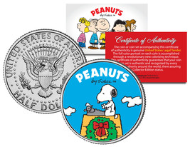 Peanuts &quot;Snoopy Christmas Wreath&quot; JFK Half Dollar U.S. Coin *Licensed* - £6.75 GBP