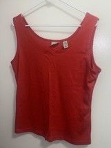 Classic Elements Womens Tank Top Red L Large 14 16 Bust 42” New Scallope... - $4.64