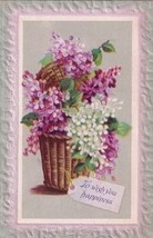 To Wish You Happiness Basket Flowers to Princeton Missouri MO Postcard A21 - £2.40 GBP