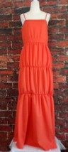 NEW Boohoo Women&#39;s Tiered Strappy Maxi Dress 10 Orange NWT - £14.86 GBP