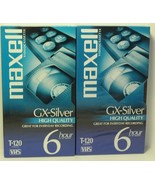 Maxell GX-Silver High Quality 6 Hour Blank VHS Tapes Lot of 2 Sealed  - $8.90