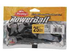 Berkley PowerBait Chigger Craw Fishing Bait, 4&quot;, 8ct, Black Blue Fleck, ... - $8.95