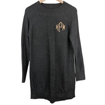 Marley Lilly dark grey KPM monogrammed chest sweater dress small MSRP 60 - $19.99