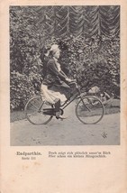 RADPARTIE-BICYCLE PARTY-WOMAN RIDING-MISHAP IN VIEW~1900s PHOTO POSTCARD - £10.47 GBP