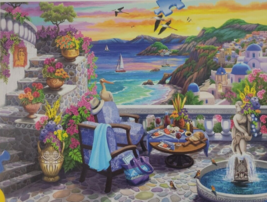 Santorini Sunset Ravensburger 300 Pc Puzzle Floral Sailboat Landscape RA... - $28.95