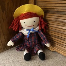 Yottoy Madeline  Cloth Doll 15” 2013 Wearing Plaid Madeline Dress 1994 Eden Toys - £11.87 GBP