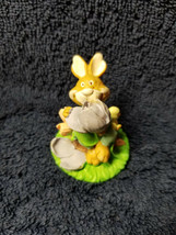 Russ Berrie Snugglebumps Easter Bunny Rabbit w/ Spring Flowers Resin Figurine - $10.00